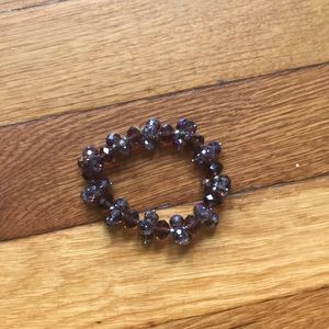 Iridescent purple bead elastic bracelet